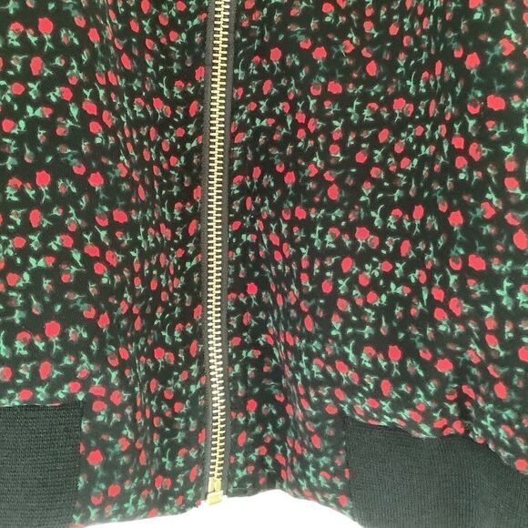 MICHAEL KORS BLACK ZIP SMALL ROSES TWO POCKET WOMAN BOMBER SIZE US L​ - Picture 5 of 10